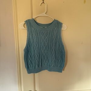 Altar'd State Light Blue Knit Top Sweater Vest